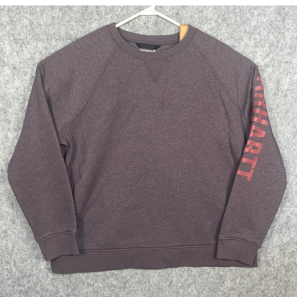 Carhartt Women's 3X Relaxed‎ Fit Graphic Sleeve Sweatshirt Heather Purple 104410